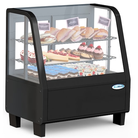 Koolmore Commercial Countertop Refrigerator Display Case Merchandiser with LED Lighting CDC-3C-BK